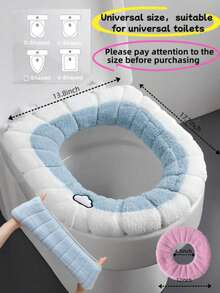 1/2/5pcs Thickened Toilet Seat Cover, Soft & Comfortable, High Elasticity, Easy Installation, Creative Pumpkin Pattern, Universal Toilet Seat Cover, Thickened & Washable, Bathroom Decor, Winter Decoration - Multicolor - View 3