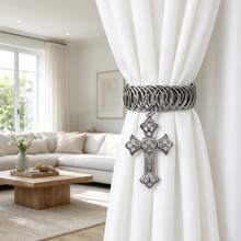 Vintage Boho Curtain Tiebacks, Butterfly Cross Curtain Holdbacks, Decorative Curtain Clips For Living Room Bedroom Window, Fashion Home Decor Accessories - 1PC - View 4