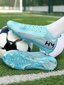 New Men Soccer Shoes Training High-Quality Sneakers Grass Light Football Boots Non-Slip Mid-Top Match Hot-Selling Cleats Outdoor - Blue - View 9