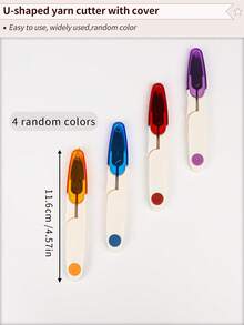 1 Set Kit de Punch Needle DIY, incluye 1 Punch Needle de longitud fija, 1 Punch Needle reemplazable y 1 tijera de color aleatorio con funda - Multicolor - Ver 4