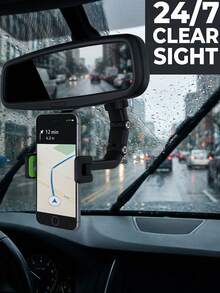 1pc Car Rearview Mirror Phone Holder, 360° Rotatable Adjustable Phone Clip, Universal Car Phone Mount, Compatible With All Smartphones, Multi-Angle Adjustable Phone Holder, Hands-Free Phone Mount For Car Rearview Mirror, Home Decor, Bedroom Decor, Personalized Gift, Gift Box, Room Decor, Bedroom Decor, Kitchen Accessories, Autumn Home Decor - One Size - View 4