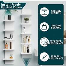 5 Tier Wall Shelf Unit Vertical Shelf Floating Storage Wall Shelf Decorative - View 2