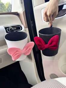 1PC Pink Bow Air Vent Trash Can Car Air Vent Trash Can Air Vent Storage Decoration Car Accessories - Garbage Can - View 9