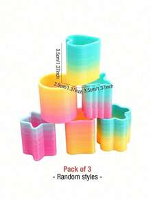 2/12/24/48 Pcs Colorful Gradient Spring Coils: Geometric Elastic Spring Desktop Ornaments & Desk Decorations (Random Color Delivery) - Multicolor - View 11