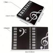 1pc 40 Pockets Double-Sided 80 Pages A4 Document Music Score Folder, Staff Paper Holder, Piano Sheet Music Holder, Insert Folder, Loose Leaf Binder, File Folder, Stationery Clip, Office Clip, Portable Waterproof Reusable - Multicolor - View 11