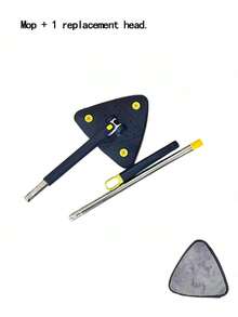 360° Rotatable Adjustable Cleaning Mop, Long Handle Triangular Mop, Professional Long Window Reach Mop, Suitable For Floor/Ceiling/Corner/Glass Cleaning/Car. (Mop Head Color Randomly Shipped.) - Triangle Mop - View 13