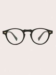 2 Pairs Set Men's Round Minimalist Solid Color Fashionable Non-Prescription Glasses - Multicolor - View 5
