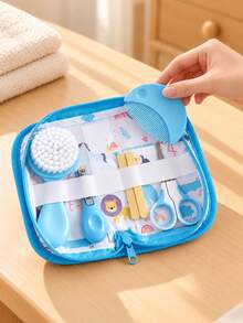 1 Set Portable Daily Care Tool Kit With Storage Bag, Nail Clipper, Comb, Soft Bristle Brush, Scissors, Nail File, Multiple Colors Available - A - View 5