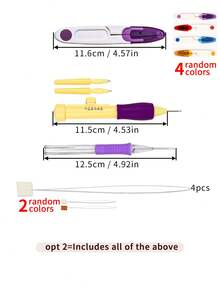 1 Set Kit de Punch Needle DIY, incluye 1 Punch Needle de longitud fija, 1 Punch Needle reemplazable y 1 tijera de color aleatorio con funda - Multicolor - Ver 15