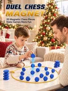 Magnetic Chess Game, Educational Strategy Game, Magnetic Game With Rope, Suitable For Family, Party, Travel And Camping, Suitable For Children And Adults 2-Player Game - Multicolor - View 3