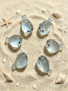 50/30/20/10pcs Glowing Seal Resin Figurines, Desktop Home Decor, Random Shape Cute Cartoon Models - Multicolor - View 2