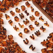 26pcs A-Z Tortoise Shell Acrylic Letter Beads, Large Hole, Suitable For DIY Keychains, Phone Chains, Jewelry Making - Brown - View 1