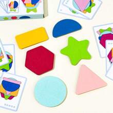 New Educational Kids Geometric Shape Recognition Stacking Board, Shape & Color Learning Creative Puzzle Toy For Boys And Girls, Desktop Teaching Toy, Christmas Gift - Multicolor - View 5