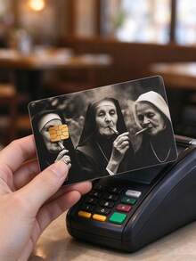 2pcs Black & White Vintage Character Parody Credit Card Skins, Dark Humor Old Lady Art Card Stickers, Anti-Fingerprint Anti-Scratch Waterproof PVC Skin, Subculture Personalized Quirky DIY Card Stickers, Unisex Birthday Party Gift, Suitable For Chip Cards, Bank Cards, Credit Cards, Transit Cards, Access Cards, Campus Cards, Privacy Protection - Multiple Styles - View 2
