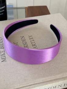 Minimalist Silk Satin Headband, New Wide-Brim Hair Hoop For Women, Versatile Anti-Slip Hair Accessory For Outings - Multicolor - View 2