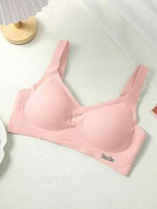 1pc Seamless Nude Feel Bra For Women, Jelly Soft Support, Side-Boob Shaping, Wire-Free, Ultra Soft & Thin - Pink - View 5