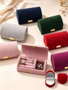 Small Travel Jewelry Box, Ring Box Jewelry Storage Box, Portable Jewelry Storage Box, Suitable For Women's Rings, Necklaces, Earrings. Perfect As A Mother's Day Gift Or Birthday Gift For Girls. - Multicolor - View 4