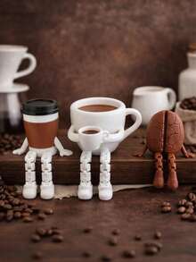 4/2/1pc Exquisite Movable Coffee Cup, Cute Coffee Bean, Moka Pot, Chocolate Mini Model Decoration, Suitable For Cafe, Living Room, Bedroom, Study, Bar, Home Decor, Creating A Relaxed And Cozy Atmosphere Stylish Display Model - Multicolor - View 6