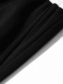 Vancamel Pulse Celana Jogging Wanita Model Colorblock dengan Potongan Lebar, Pinggang Elastis dan Tali Serut, Celana Panjang Kasual Longgar dengan Potongan Lurus - Hitam - View 7