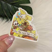 Miếng dán vinyl Let The Moss Take Me hình bộ xương bí ngô, miếng dán vinyl (dùng được cho laptop, bình nước, nhật ký, cốc, sổ kế hoạch, v.v.) - Một cỡ - Xem 10