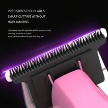 Kemei Professional Electric Hair Clipper, 0mm Zero-Gap Trimmer, Wireless USB Rechargeable Clipper With LED Display, Stainless Steel T-Blade, Suitable For Men's Shaving And Haircut Trimming, Perfect For Barbershops And Everyday Use. - Multicolor - View 3