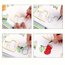 60pcs Wooden Painting Stencils Set, Coloring Puzzles And Drawing Boards, Perfect As Easter And Thanksgiving Gifts. Random Patterns - Sets - View 6