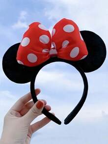 Disney 1pc Women's Mickey Minnie Mouse Ear Headband With Bow Design, Princess Decoration Hair Accessory For Party, Birthday, Carnival, Gift (Some Accessories May Be Random) - View 2