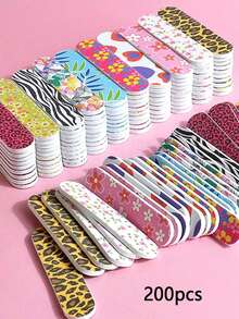100/50/30/20/12/10/5/1pc Mini Nail File, Double-Sided Durable Portable Manicure & Pedicure Tool, Black Compact Design, Suitable For Natural And Artificial Nails - Multicolor - View 9
