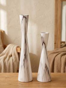 Marble Pattern Slim Waist Vase,Suitable For Living Room, Bedroom, Coffee Table, Wedding, Boho Farmhouse Style Decoration.Home Accent Ornament, Dry Floral Container, Table Centerpiece, Aesthetic Room Decor, Wedding Table Decoration. - Classic Fashion Style - View 11