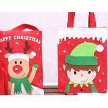 1pc Christmas Handheld Gift Bag Candy Gift Bag Holiday Party Decoration Bag - Multicolor - View 5