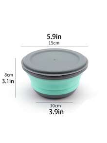 Collapsible Bowl With Lid, Portable Outdoor Folding Lunch Box, Retractable Bowl, Suitable For Travel And Office Storage - Multicolor - View 3