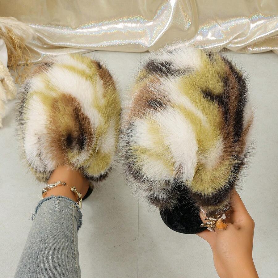 Women's Plush Casual Daily Home Slippers - Multicolor - View 1