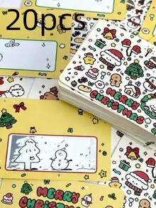 10 buah Kartu Ucapan Natal Kartun Hewan Lucu, Kartu Ucapan Pesan Kejutan Santa & Rusa yang Menyenangkan, Hadiah Pesta Natal untuk Teman dan Keluarga, Kartu Ucapan Tulisan Tangan Kosong Selamat Natal untuk DIY - A - View 8