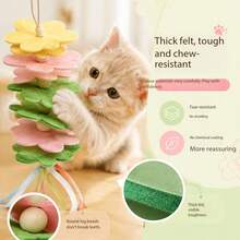 High Elasticity Hanging Cat Teaser Wand, Flower Felt Design, Door-Hanging And Handheld Cat Toy - Multicolor - View 8