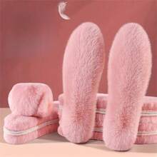 2pcs Of Soft Plush Warm Shoe Insoles, Winter -Lined Insoles, Thick And Comfortable Insoles, Suitable For Snow Boots,Washable And Reusable - Pink - View 6