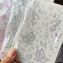 Butterfly & Flower Face Rhinestone Stickers, Self-Adhesive Face Gems For Eyes, Forehead, Cheeks And Body Decoration, Suitable For Festivals, Parties, EDM Events, Concerts, Halloween, Carnival, Weddings, Bridal Makeup, Cosplay, Daily Makeup; Includes Silver / Pink / Iridescent Butterfly, Flower And Rhinestone Styles, And Removable Body Stickers, Suitable For Women, Girls, Teens, Makeup Artists; Lightweight Texture, Easy To Apply And Remove, Multi-Functional Face And Body Decoration - Multicolor - View 5