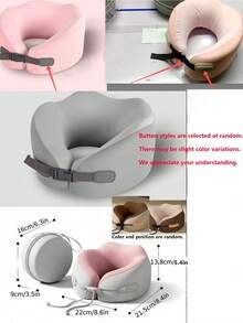 1/2pcs U-Shaped Memory Foam Neck Pillow, Multiple Options, Portable Travel Nap Pillow, Slow Rebound Neck Pillow, Office Nap Essential, Airplane Travel Neck Support Pillow, Detachable Machine Washable, With Storage Bag, Neck Support, Slow Rebound Support Travel Pillow - Multicolor - View 11