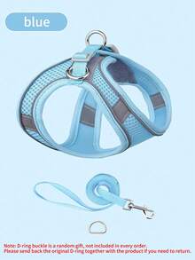 1 Set Universal Pet Breathable Mesh High Visibility Reflective Anti-Escape Harness Leash, Suitable For Dogs & Cats Outdoor Walking, Travel, Daily Use - Multicolor - View 13