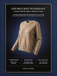 Women's 100% Merino Wool Sweater Autumn Winter Long Sleeve Women's Crewneck Sweater Warm Soft Knitted Pullover Autumn Outfit For Women Winter Clothes - Mocha Brown - View 5