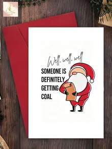 Humorous Santa Christmas Greeting Card, Cartoon Santa Checking List Funny Quote, Playful Xmas Card For Best Friend, Hilarious Holiday Wishes For Christmas Celebration - One Size Fits All - View 5