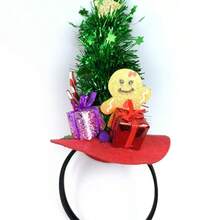 3pcs/Creative Christmas Tree Gift Box Headband, Fun Dress-Up Headband, Suitable For Christmas Party Holiday Performance Costume Accessories - Green Christmas Tree - View 6