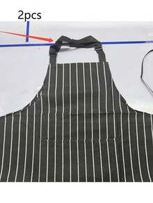 Men's Long Apron, Coffee Shop Oil-Proof Work Apron, Kitchen Cooking Apron, Striped Apron, Unisex Apron, Chef Apron - Multicolor - View 14