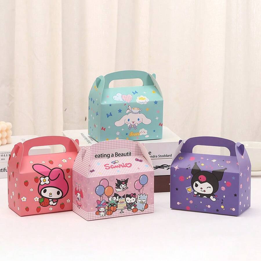Funko 12 قطعة صناديق هدايا ورقية صغيرة مع مقابض، صناديق هدايا حفلات قابلة للطي محمولة باليد، ديكور العطلات، تغليف هدايا حفلات أعياد الميلاد، صناديق مربعة بغطاء قابل للطي مطبوعة بألوان متعددة، أسلوب طازج، أنماط متعددة الألوان - أطقم - مشاهدة 1