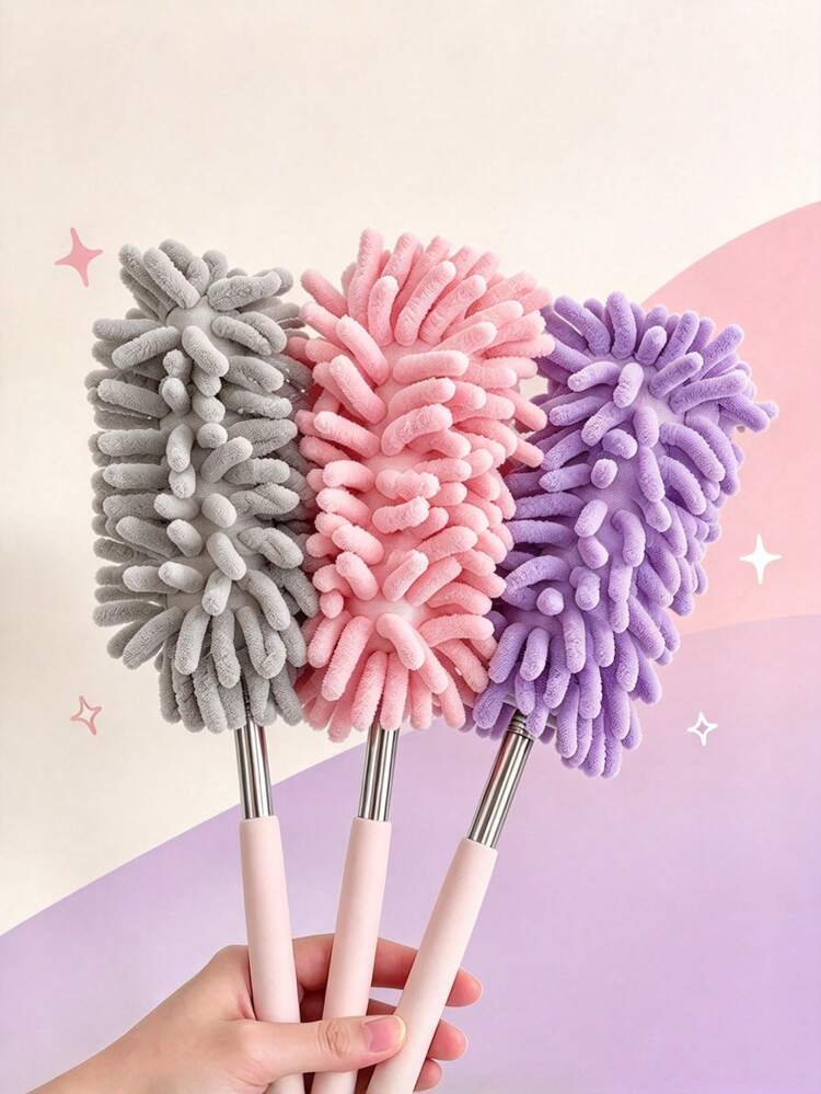 1pc Extendable Telescopic Car Wash Cleaning Brush, Premium Soft Microfiber Bristles, Multi-Functional Auto Interior & Exterior Dust Removal Tool, Universal Vehicle Household Cleaning Accessory - Multicolor - View 1