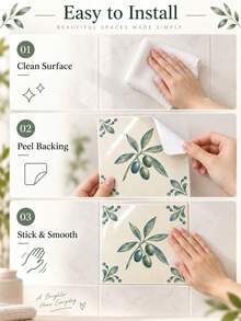 SUPSTICKER ملصقات بلاط ذاتية اللصق، 12 قطعة، حجمان 5.9 بوصة/7.87 بوصة، 3 أنماط مقاومة للماء لملصقات البلاط لديكور جدران المطبخ والحمام - 12 قطعة - مشاهدة 5