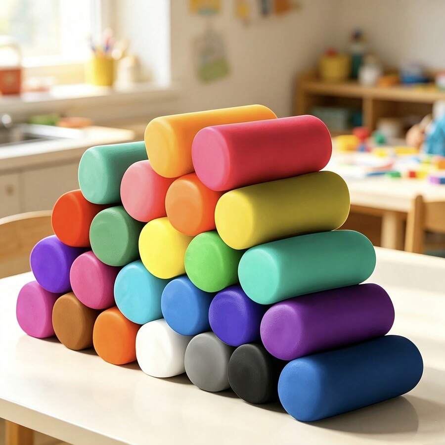 24pcs Reusable Non-Drying Modeling Clay Dough, Random Colors, Gift Set; Multi-Color Set, Each 0.7oz (Approx. 20g), Perfect For DIY Arts And Crafts Projects - Random Color - View 1