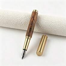 Vintage Wood Grain Fountain Pen Brass Metal Cap Natural Wood Barrel Signature Pen Business Writing Gift For Men Collection - 1099 - View 5