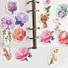 100pcs Floral Series Stickers, Artistic Fresh Plant Flower Doodle ...