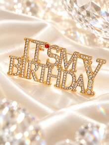 1pc It's My Birthday Letter Brooch, Fashionable Personalized Brooch Pin, Unisex Accessory, Suitable For Women, Men, Girls, Boys, Birthday Gift, Party, Daily Wear - Multicolor - View 7