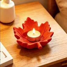 3D Printed Maple Leaf Decorative Tray, For Candle Holder, Jewelry, Keys, Coins, Beautiful Autumn Desktop Storage Decor, Creative Gift For Bedroom Entrance - Multicolor - View 3